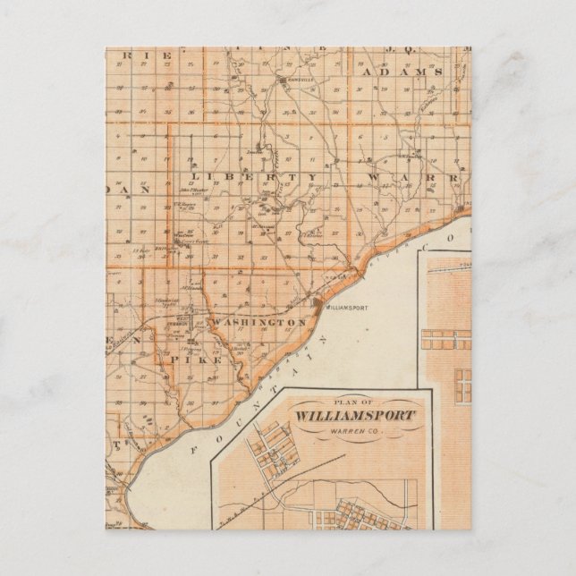 Karte des Warren-Landkreises mit Plan of West Liba (Vorderseite)