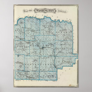 Karte des Washingtoner Landkreises Poster