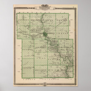 Karte des Webster-Landkreises, Staat von Iowa Poster