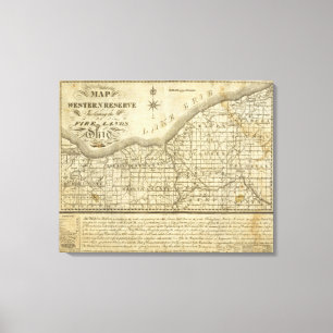 Karte des Westerns Reserve Leinwanddruck