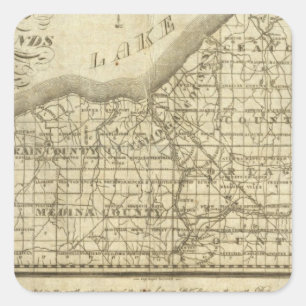 Karte des Westerns Reserve Quadratischer Aufkleber