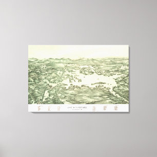 Karte des Winnipesaukee-Sees von 1903 Leinwanddruck