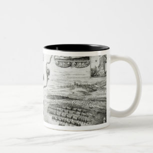 Karte des zivilen Krieges England und der Ansicht Zweifarbige Tasse