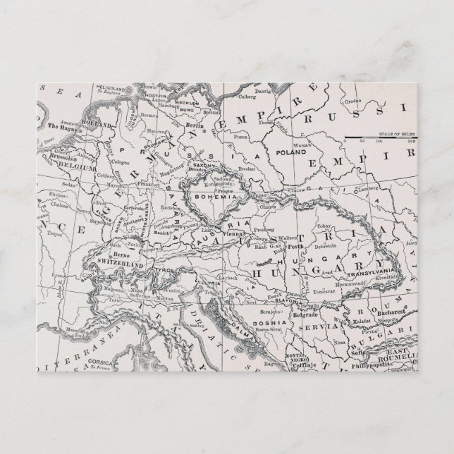 KARTE: DEUTSCHLAND UND ÖSTERREICH POSTKARTE (Vorderseite)