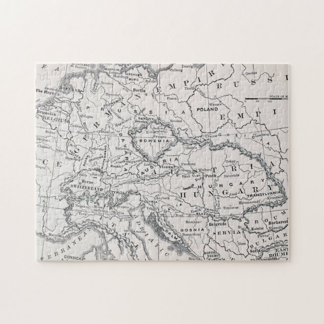 KARTE: DEUTSCHLAND UND ÖSTERREICH PUZZLE (Horizontal)