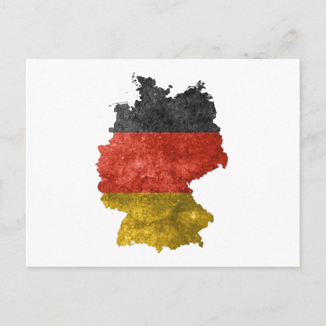 Karte Deutschlands mit Flaggenfarben (Vorderseite)