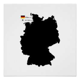 Karte Deutschlands und einige Daten Poster