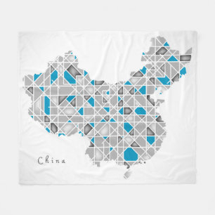 Karte diamant-Art-Grafik der China-  der Kristall Fleecedecke