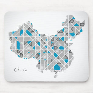Karte diamant-Art-Grafik der China-  der Kristall Mousepad