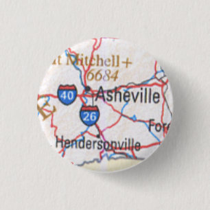 Karte, die Asheville/Hendersonville NC Knopf zeigt Button