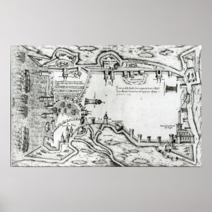 Karte, die La Rochelle besetzt veranschaulicht Poster