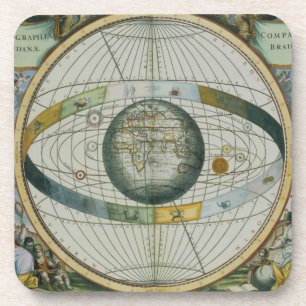 Karte, die Tycho Brahes System von planetarischem Untersetzer