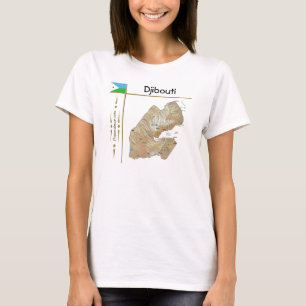 Karte Djibouti + Flagge + T - Shirt