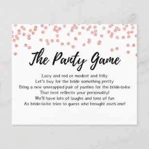 KARTE Drop your panties game, Brautparty