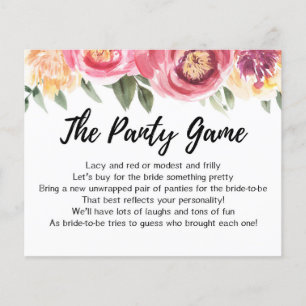 KARTE Drop your panties game, Brautparty