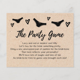 KARTE Drop your panties game, Brautparty
