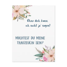 Karte - du meine Trauzeugin sein