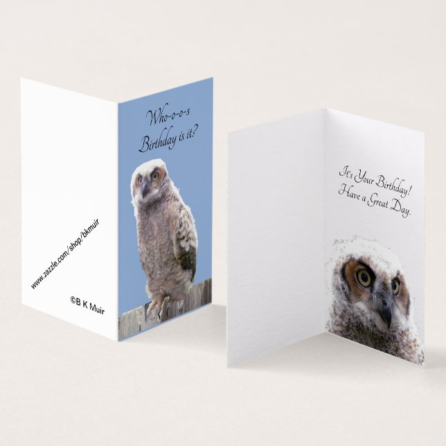 Karte - Eule zum Geburtstag (Innenseite und Außenseite)