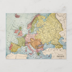 KARTE: EUROPA, 1885 POSTKARTE