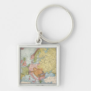 KARTE: EUROPA, 1885 SCHLÜSSELANHÄNGER