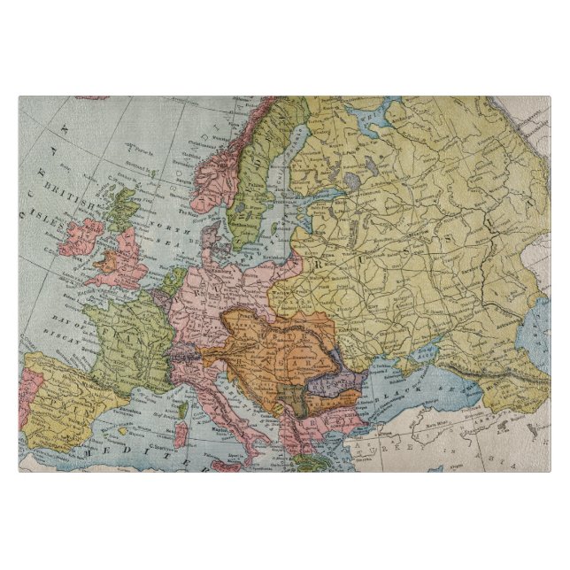 KARTE: EUROPA, 1885 SCHNEIDEBRETT (Vorderseite)