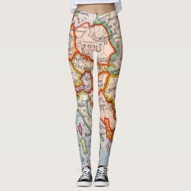 Karte Europas Leggings (Vorderseite)
