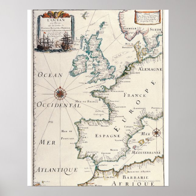 Karte Europas Poster (Vorne)