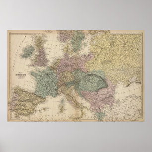 Karte Europas Poster