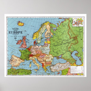 Karte Europas Poster