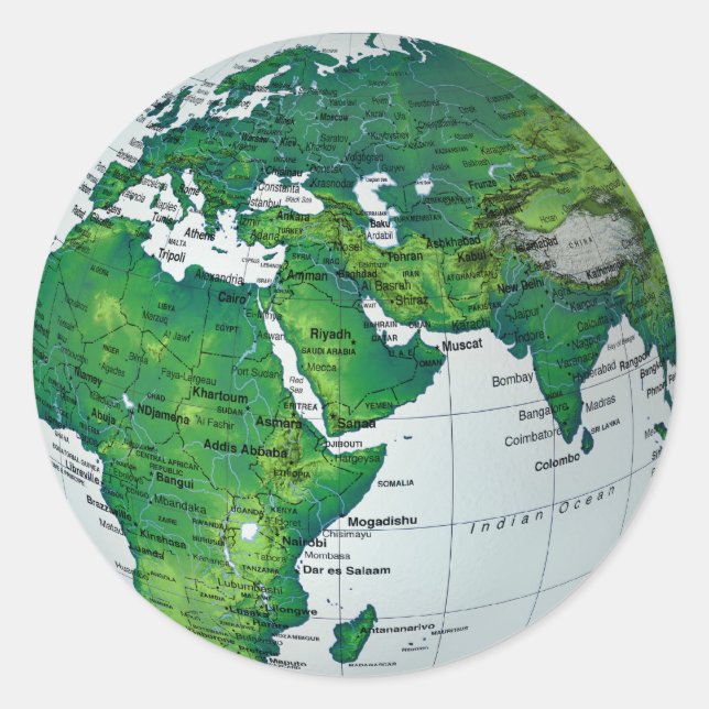 Karte Europas Runder Aufkleber (Vorderseite)