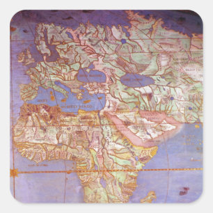 Karte Europas und Afrikas Quadratischer Aufkleber