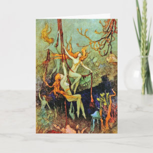 Karte: Fairy Mermaids - von Warwick Goble Feiertagskarte