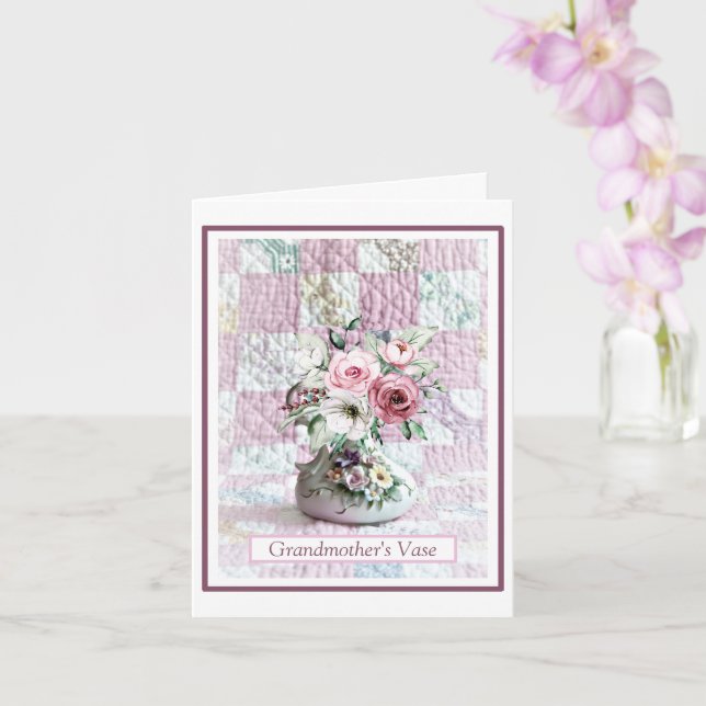 Karte; falsches Denken über die Vase deiner Großmu Karte (Orchidee)