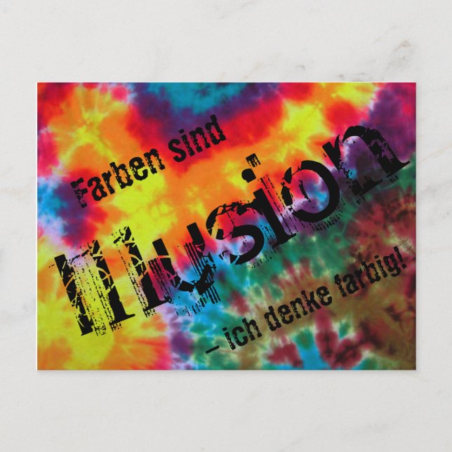 Karte "Farben sind Illusion - ich denke kaum!" (Vorderseite)