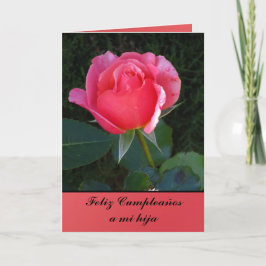 Karte - Feliz Cumpleaños ein MI hija - Rosa Rosa