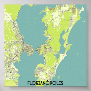 Karte Florianópolis Brasilien Poster
