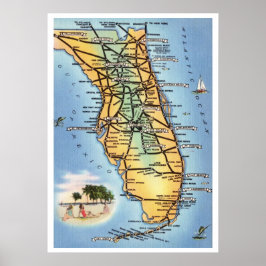 Karte Florida 20x28 Poster