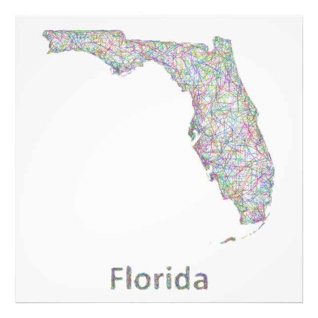 Karte Florida Fotodruck (Vorne)