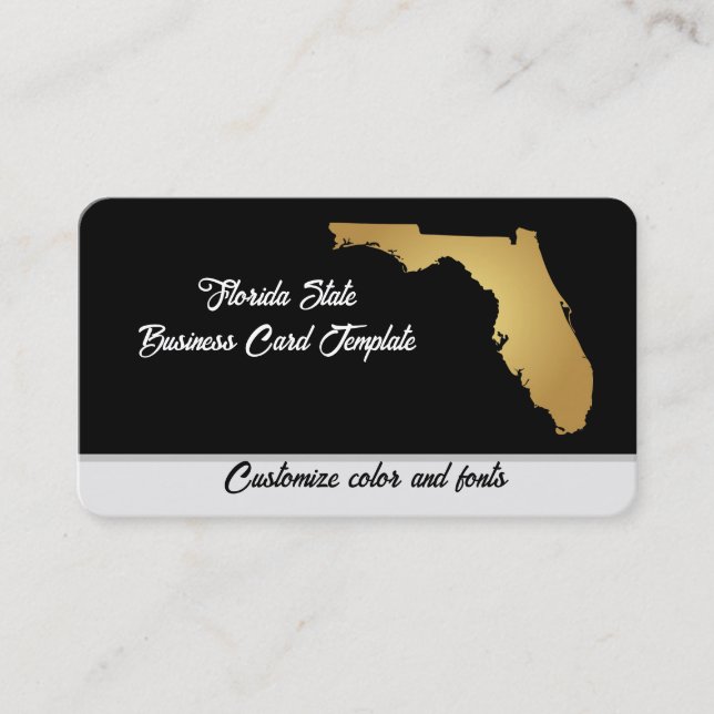 Karte Florida Staat Business Card Metallic Gold