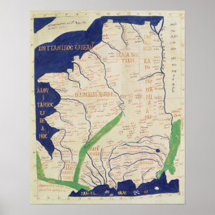 Karte Frankreichs, von "Geografie" Poster