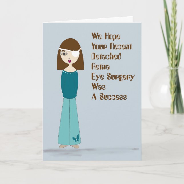 Karte für abgetrennte Retina Operation Lady mit Pa (Vorderseite)