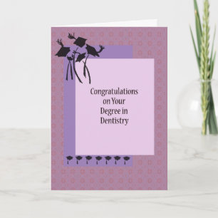 Karte für Abschluss in Zahnheilkunde mit Grad. Kap