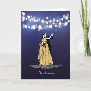 Karte für das Party der Überraschung für das golde