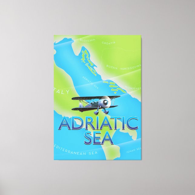 Karte für den Adriakanal Leinwanddruck (Vorderseite)