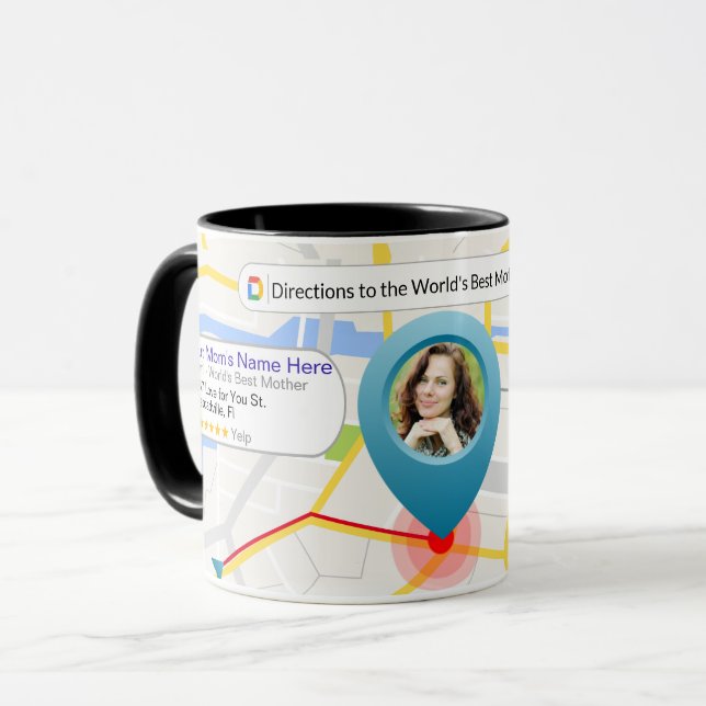 Karte für den besten Mutterkaffee der Welt Tasse (Vorderseite Links)