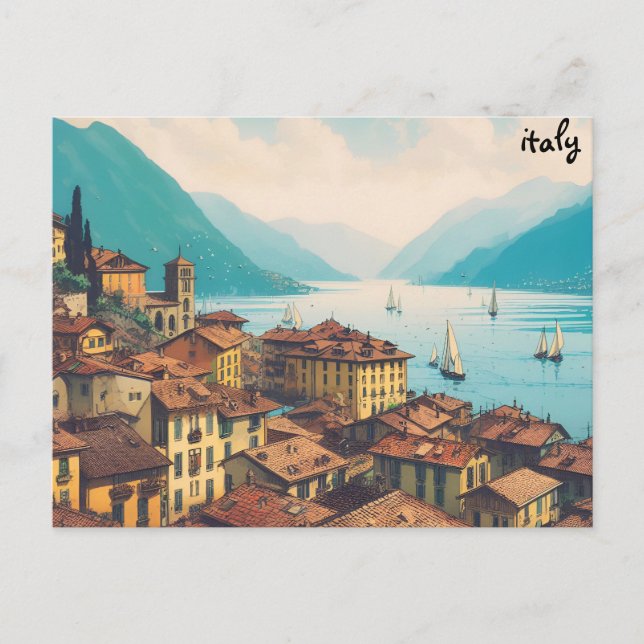 Karte für den Kauf am Strand, kursiv für Postkarte (Vorderseite)