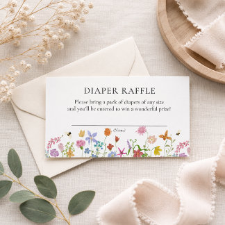 Karte für Diaper-Raffle bei Wildflower-Baby-Party