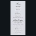 Karte für die Hochzeitsfeier im bezauberten Wald W<br><div class="desc">Bezauberte Forest Woodland Blue Wedding Menu Card. Text ist vollständig anpassbar. Teil unserer zauberhaften Hochzeitsempfehlung. Mit einem Hirsch, der den Waldmond in einer versauten Nacht mit fliegenden Raben oder Krähen anschaut. Diese Kollektion zeigt dunkle Juwelen Herbstausalben mit lila, blauen, grauen, schwarzen , grünen und mehr. Moody, modern, gotisch Herbst Thema....</div>