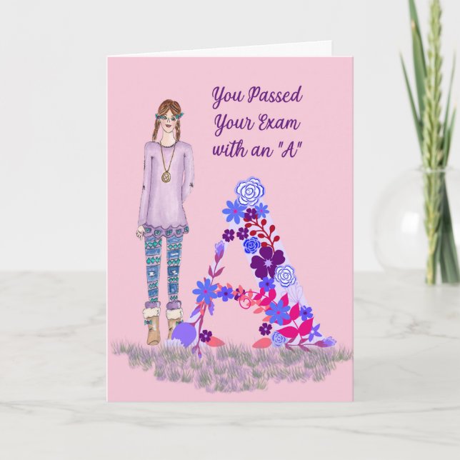 Karte für die Prüfung mit einem "A" (Vorderseite)