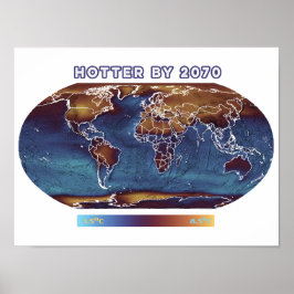 Karte für die Temperatur des Klimawandels Poster